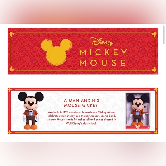 🏰D23 Disney Year Of The Mouse Collector Plush “A Man & His Mouse” D23 Exclusive - Picture 4 of 13